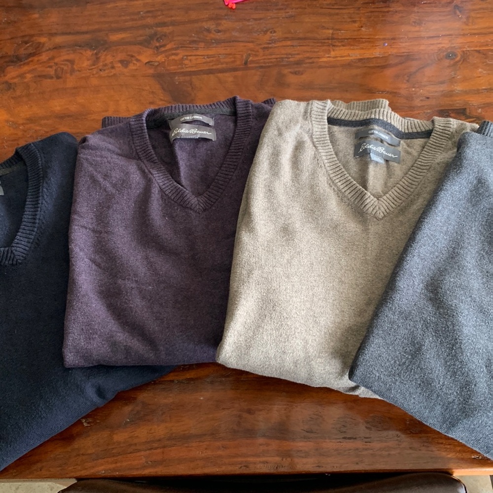 Eddie Bauer men’s v-neck sweaters